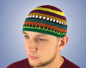 Kufi Retro Jazz Musician Hat Joe Zawinul Inspired Crochet Skullcap