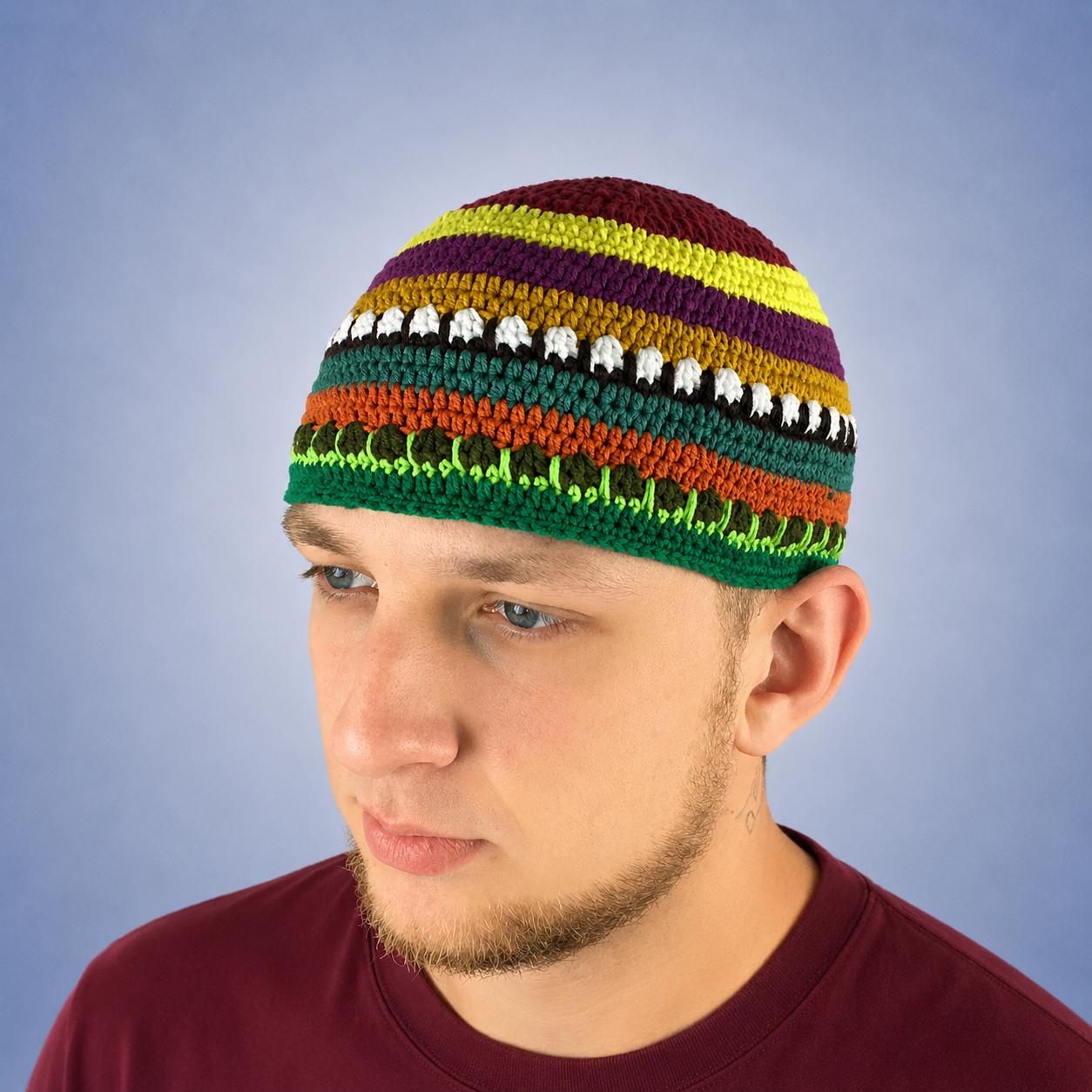 Kufi Retro Jazz Musician Hat Joe Zawinul Inspired Crochet Skullcap