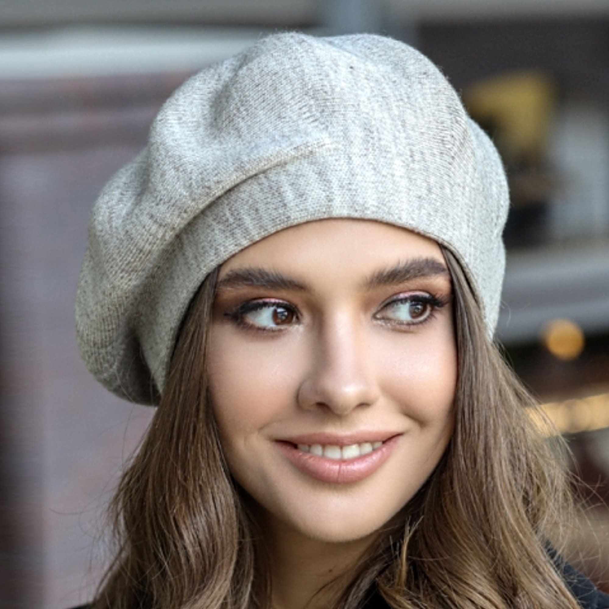Vegan Knit Beret for Women Preppy 