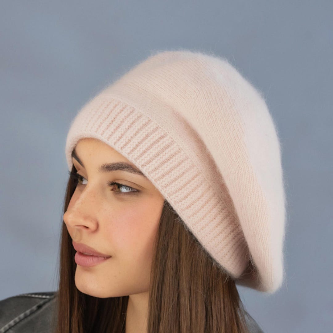 Angora Knit Beret: Women