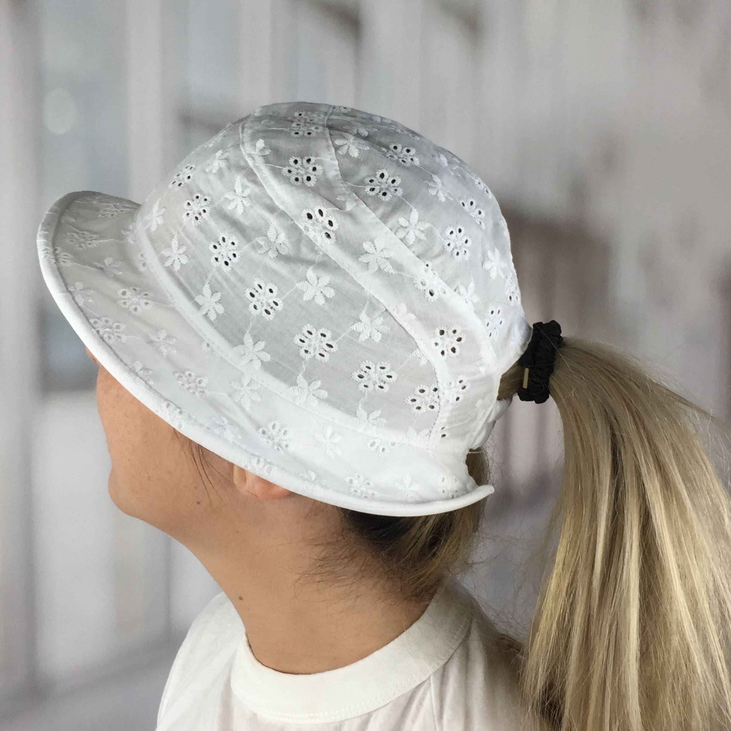 High pony cap White organic cotton high ponytail sun hat | Etsy