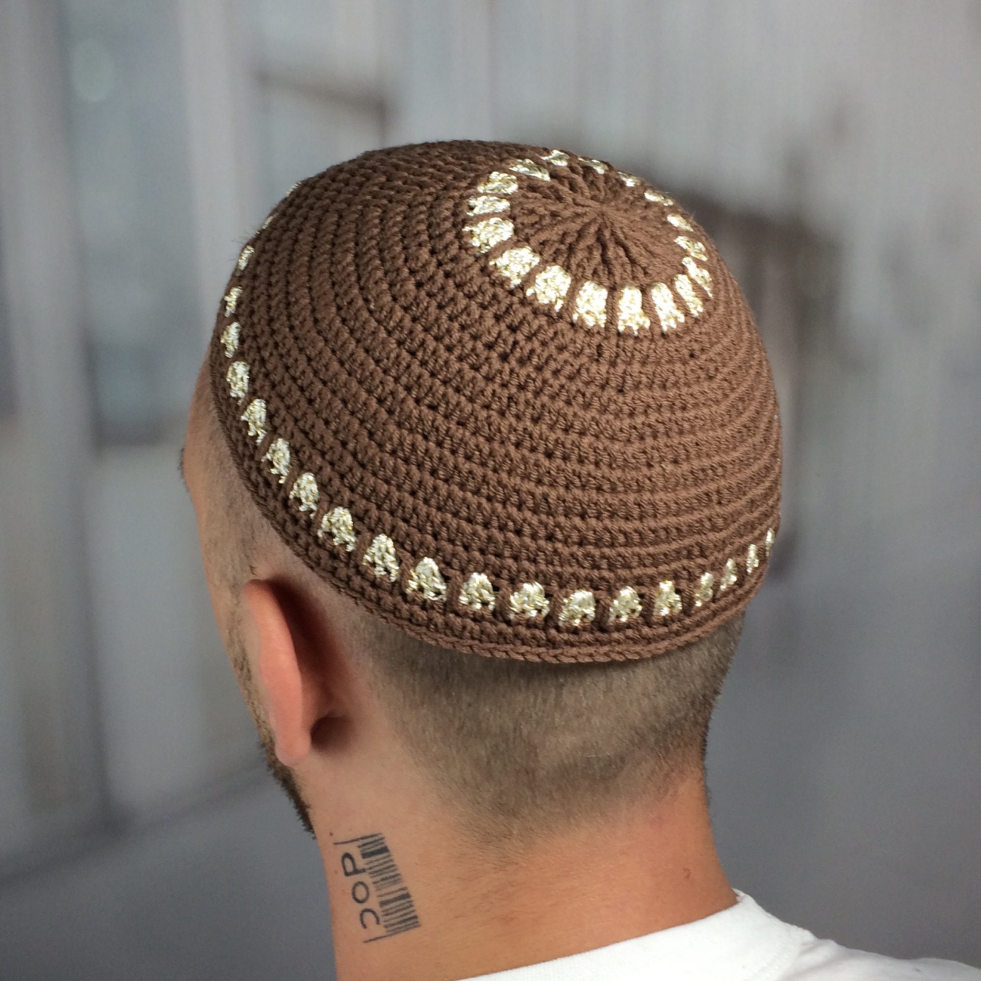 Vintage Yarmoulke juif Kippa crocheté classique couvre-chef