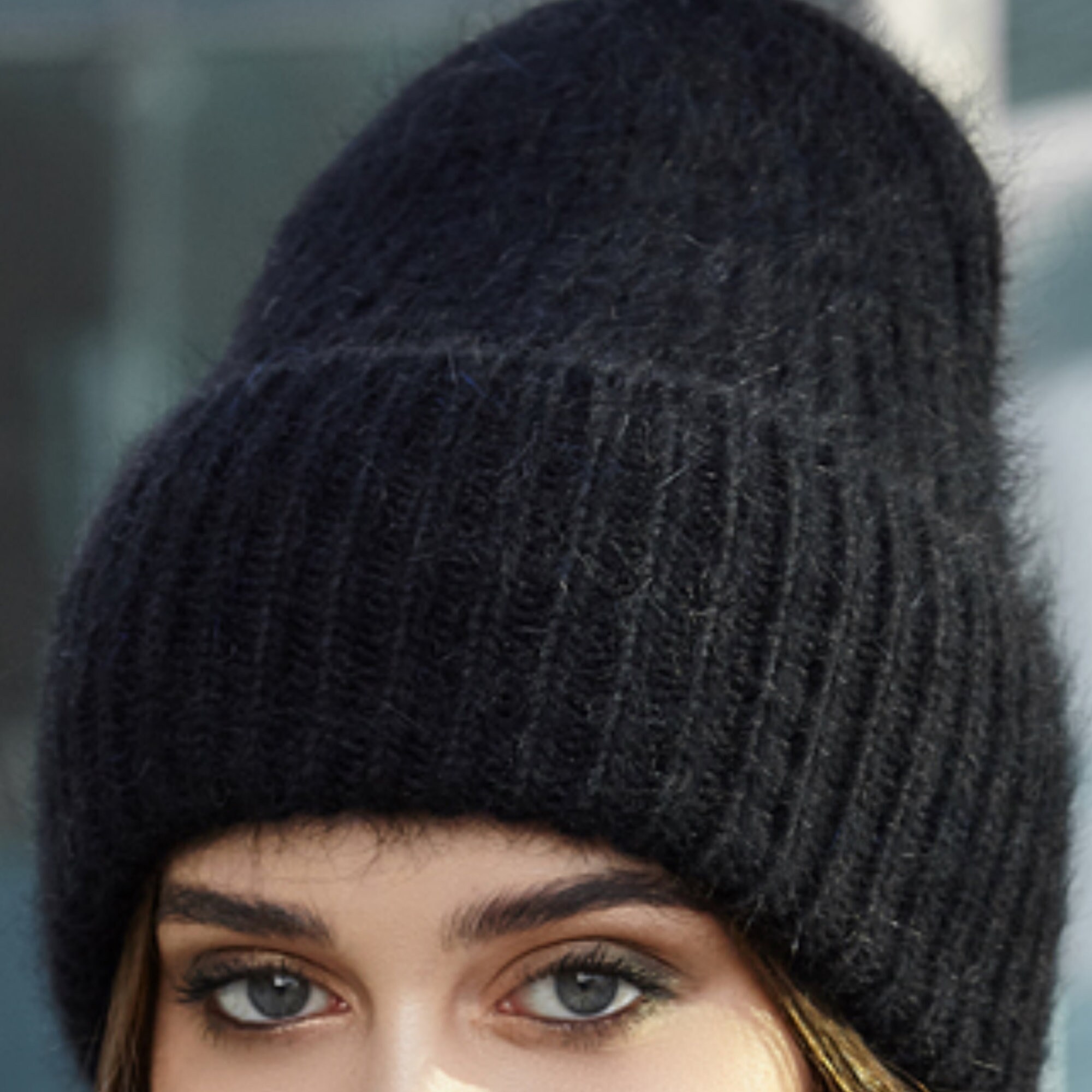 Angora Wool Beanie: Fluffy Winter Slouchy Hat - Etsy
