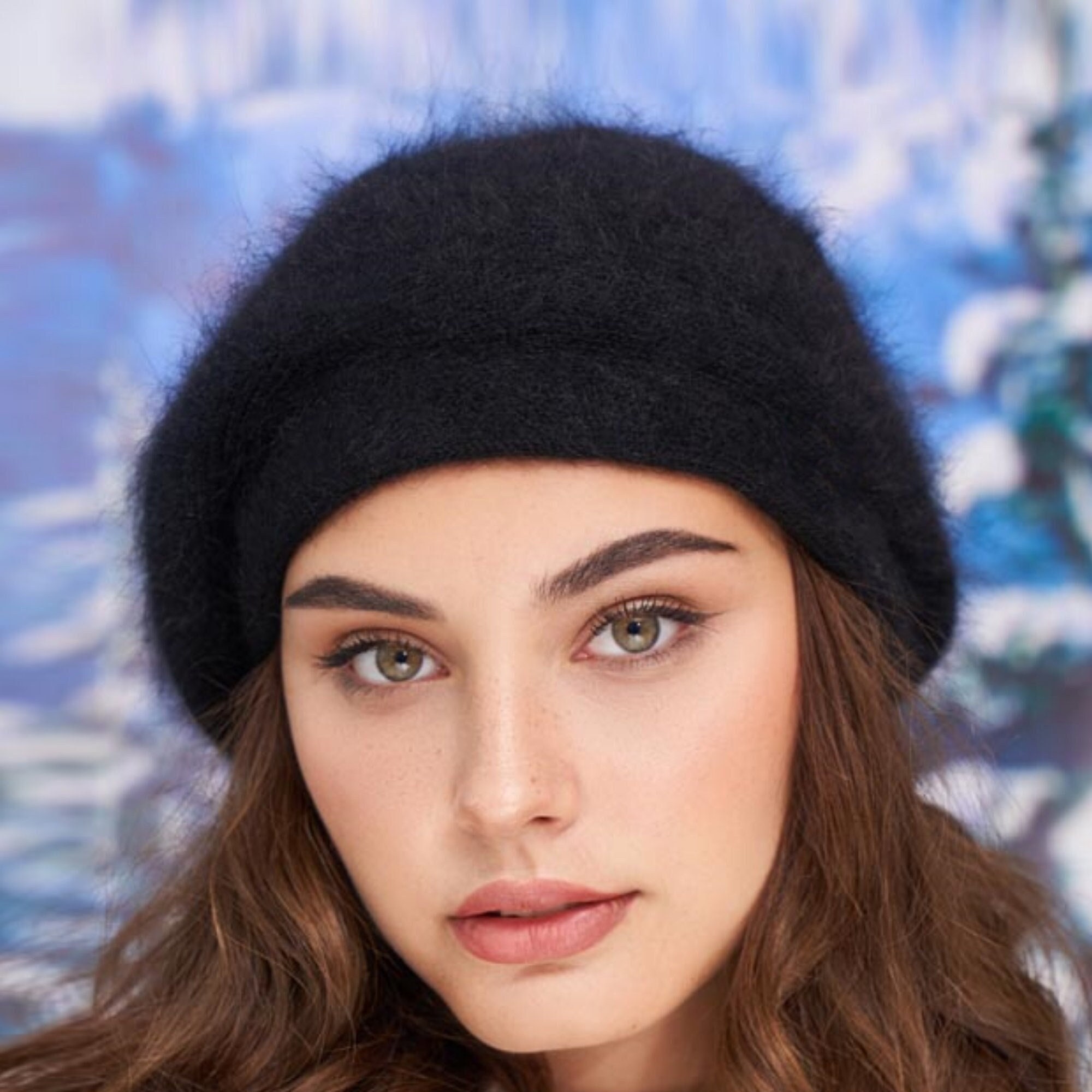 Béret Unisexe En Laine - Noir, Taille Unique (56-58 Cm), Style Français, Automne/hiver