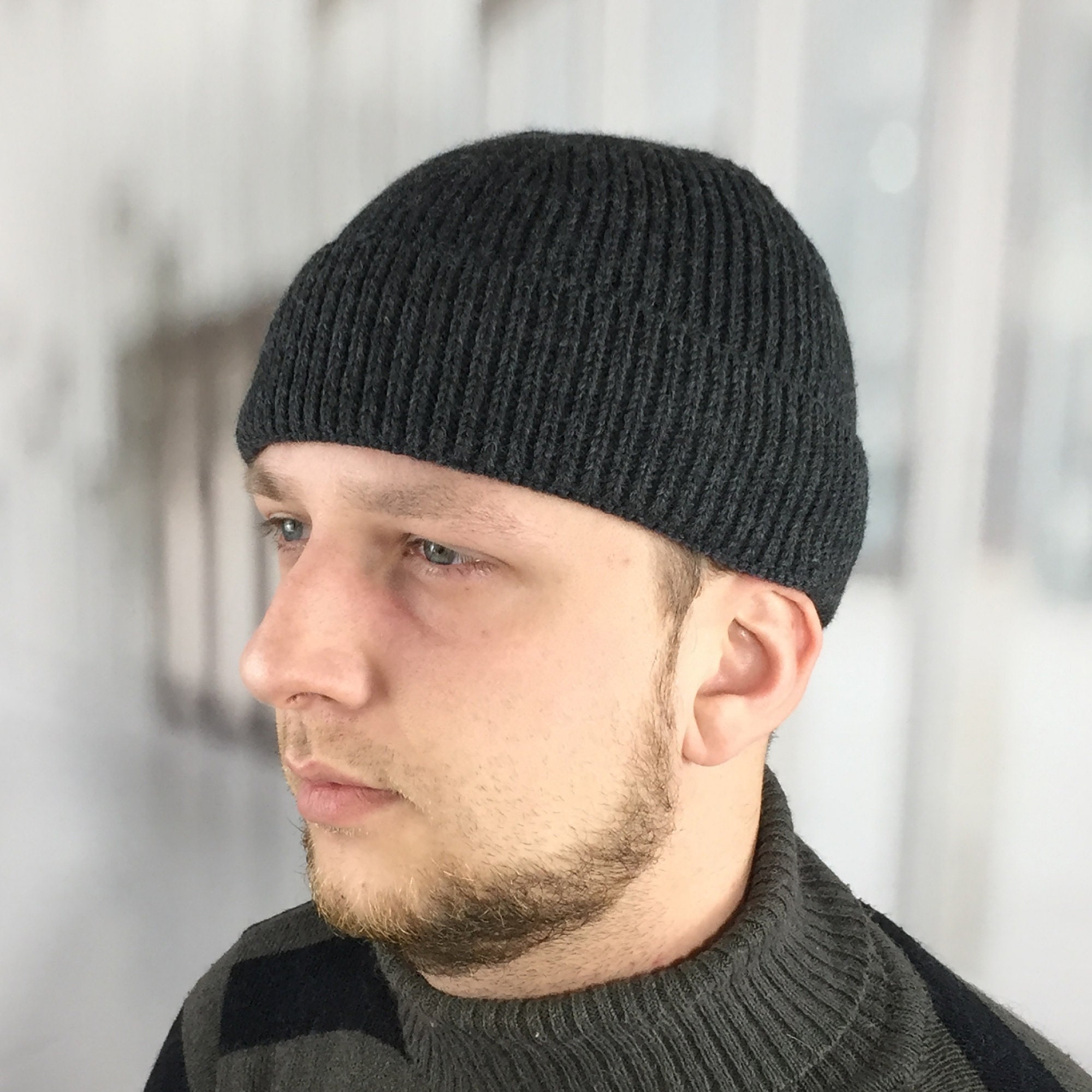 Red Fisherman Beanie Above Ear: Mens Crochet Dockers Hat - Etsy