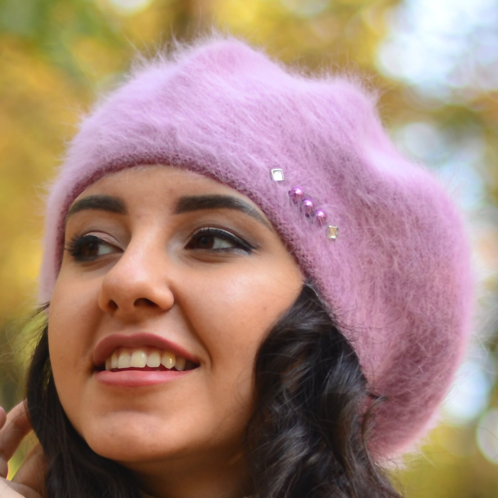 Cashmere beret women Extra fluffy angora beret Knit beret Etsy