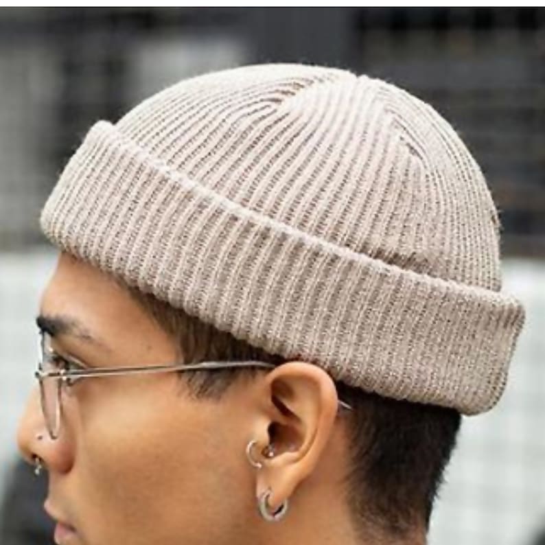 Fisherman beanie Wool short hat Docker beanie Cuffed trawler Etsy