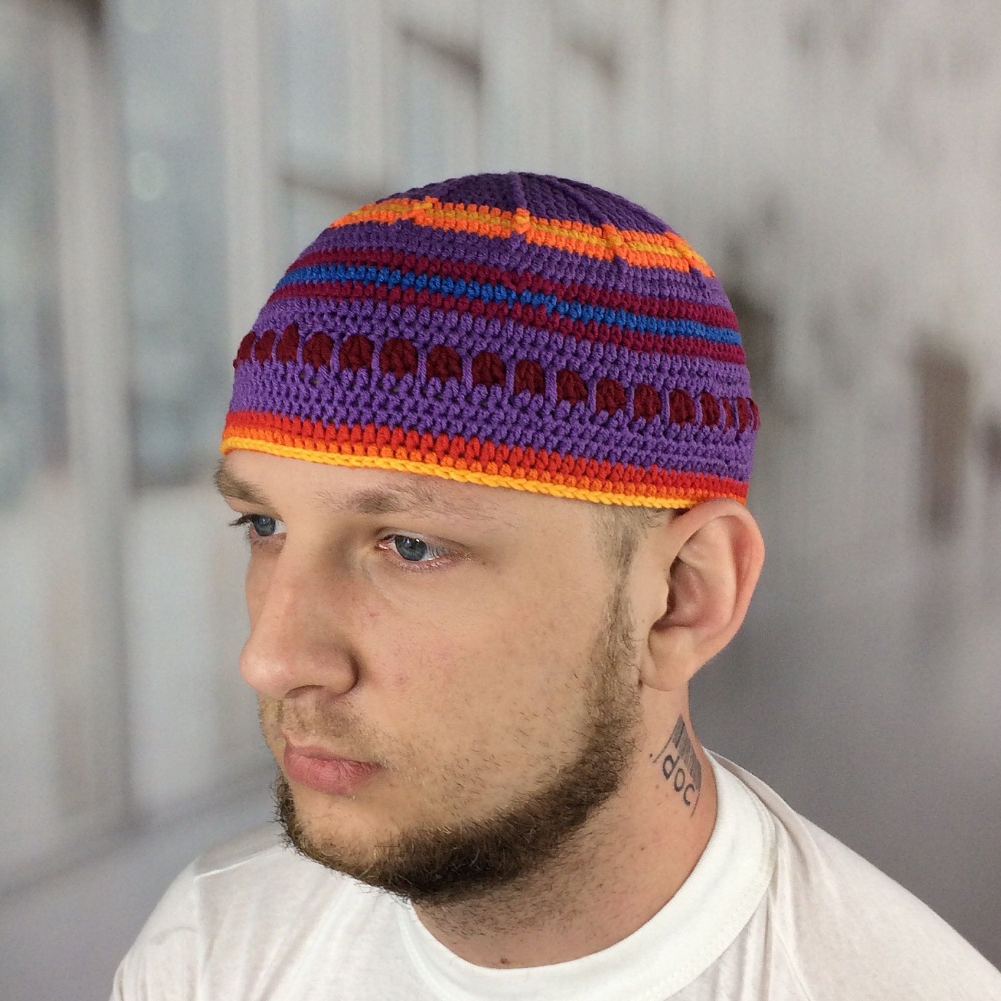 Joe Zawinul Hat for Musician: Multi-color Mens Skull Cap Jazz