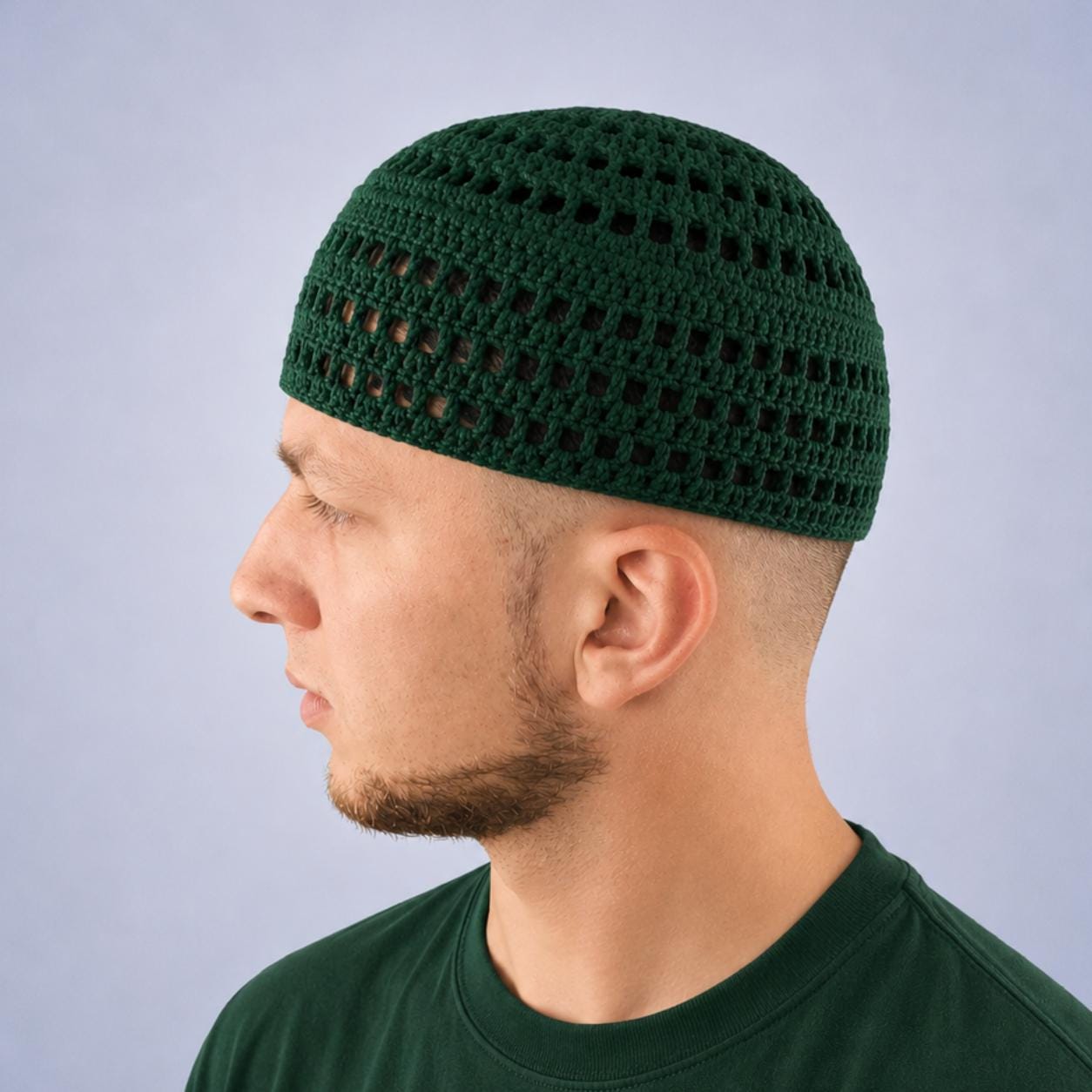 Handmade Muslim Prayer Cap - Kufi Skull Cap Beanie Religious Ramadan Eid AKONNAS Muslim Prayer Kufi Hat for Men Islam Beanie Skull  main image 4