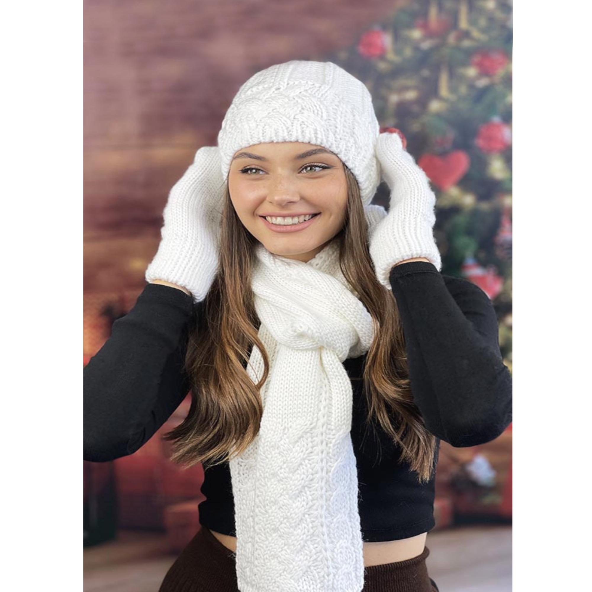 Set Invernale Hicdaw: Berretto, Sciarpa Lunga E Guanti Touchscreen Con Fodera In Pile – Unisex - 2