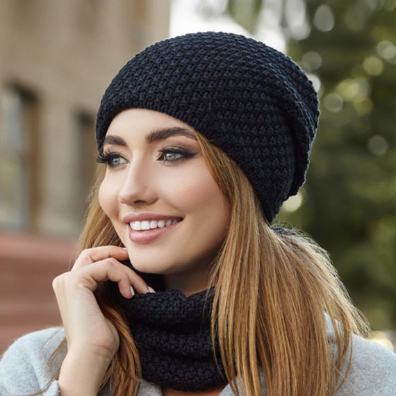 Luxury Landscape Beanie And Scarf Set Double Sided, Thickened