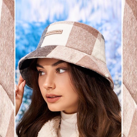 Vegan Beige-cream Checkered Cashmere 