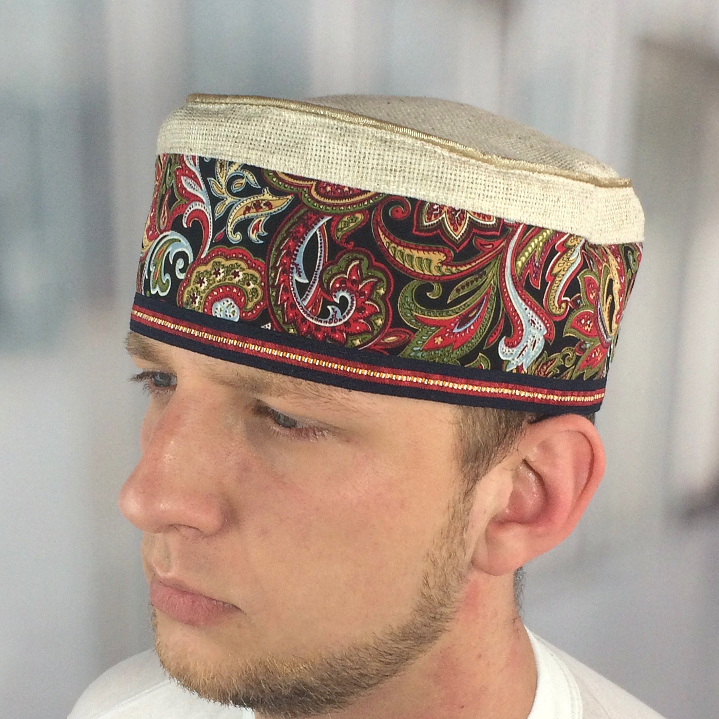 Kufi hat mens Muslim skull cap for men Ethnic taqiyah hat with Etsy