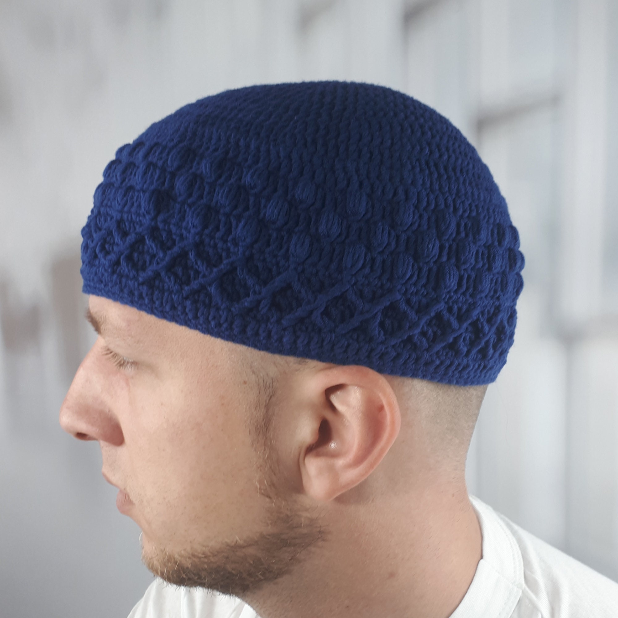 Knit Kufi for Men: Crochet Muslim Prayer Beanie, Islamic Gift - Etsy