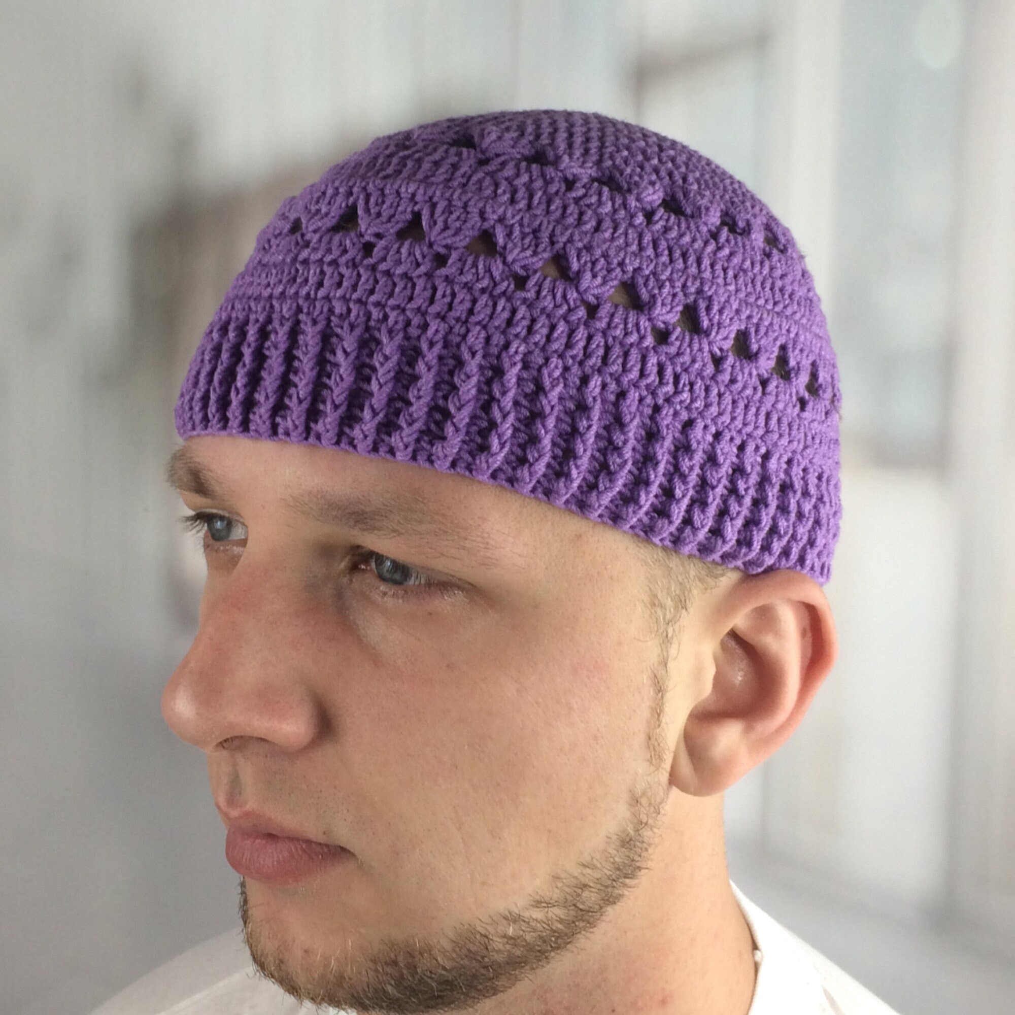 Large Kufi Hat Mens Purple Kufi Spring 