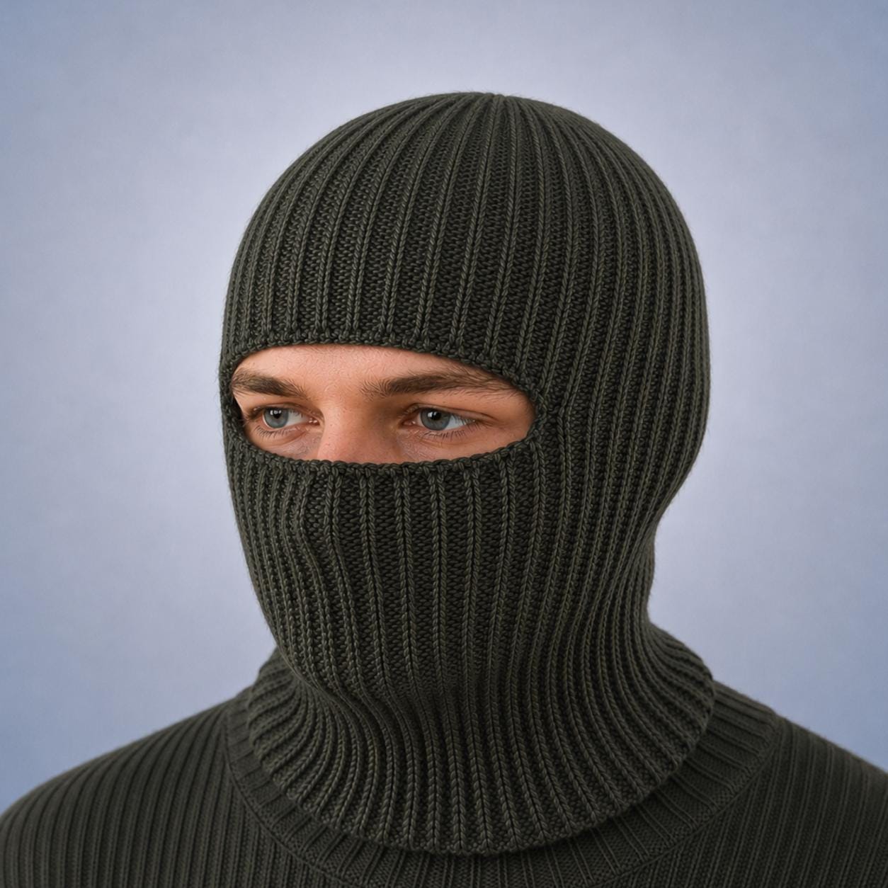 Wool Blend Knit Balaclava Convertible Hat Scarf Beanie for Women Men 3-in-1 Winter Balaclava, 3 in 1 Beanie Hat, Choosemuc  main image 2