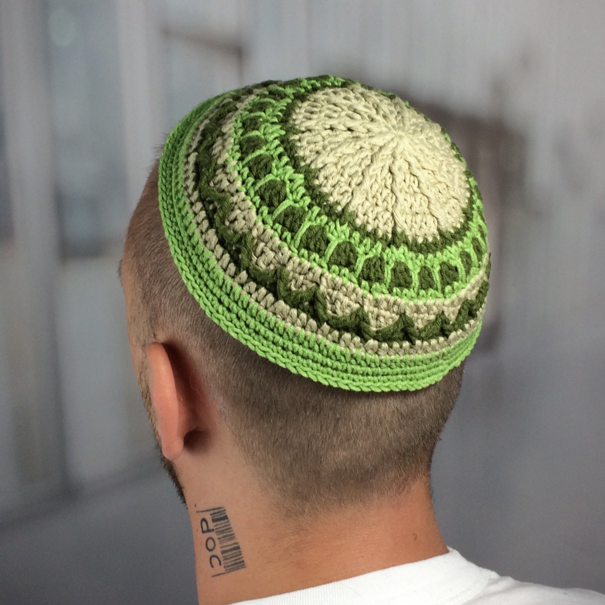 Frik Kippah Large Knit Kippah Custom Crochet Kippot Vs Etsy Canada