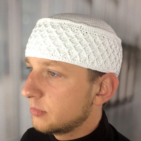 Kufi chapeau hommes grande taille Crochet bonnet hommes Omra cadeau prière  islamique kufi musulman anniversaire Ramadan Namaz cadeau de Noël pour lui  -  France