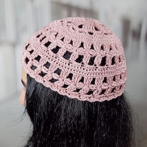 Floral Lace Kippah: Handmade Women&#39;s Yarmulke for Bat Mitzvah