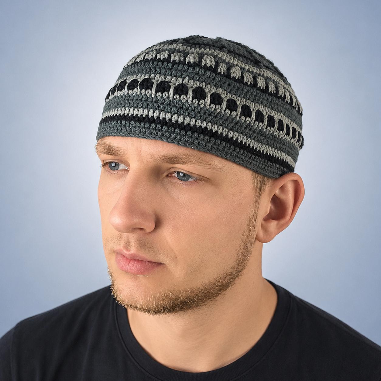 Colorful Fisherman Beanie Men, Handmade Jazz Musician Hat, Crochet