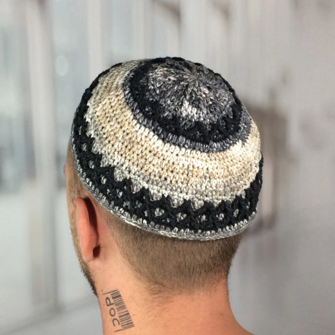 Frik Kippah XXL Large Knit Kippah Autumn Crochet Kippot Vs Yarmulke Jewish Kippah Rosh Hashanah