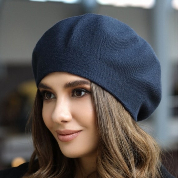 Preppy Oversized Knit Beret for Women 