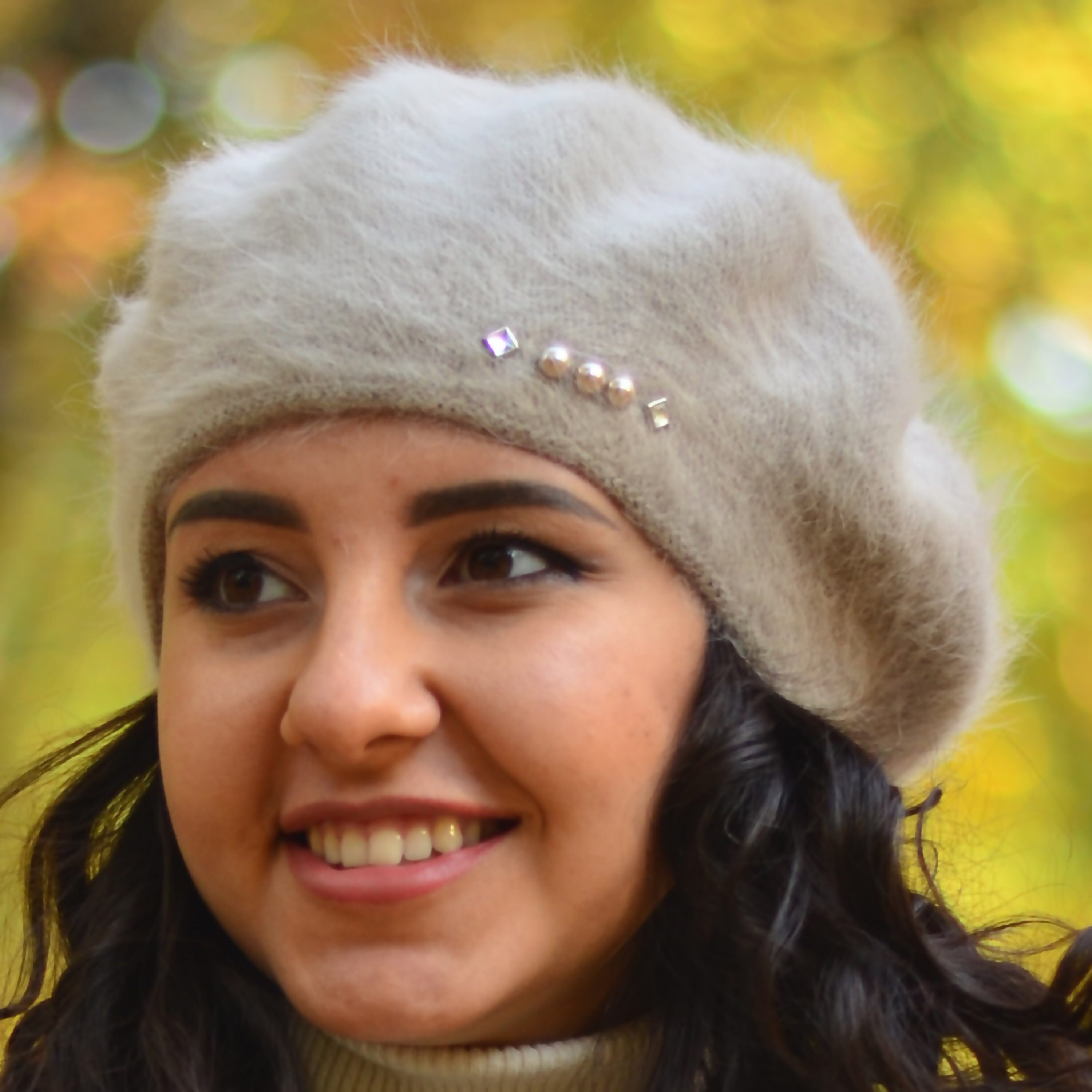 Cashmere beret women Extra fluffy angora beret Winter knit Etsy