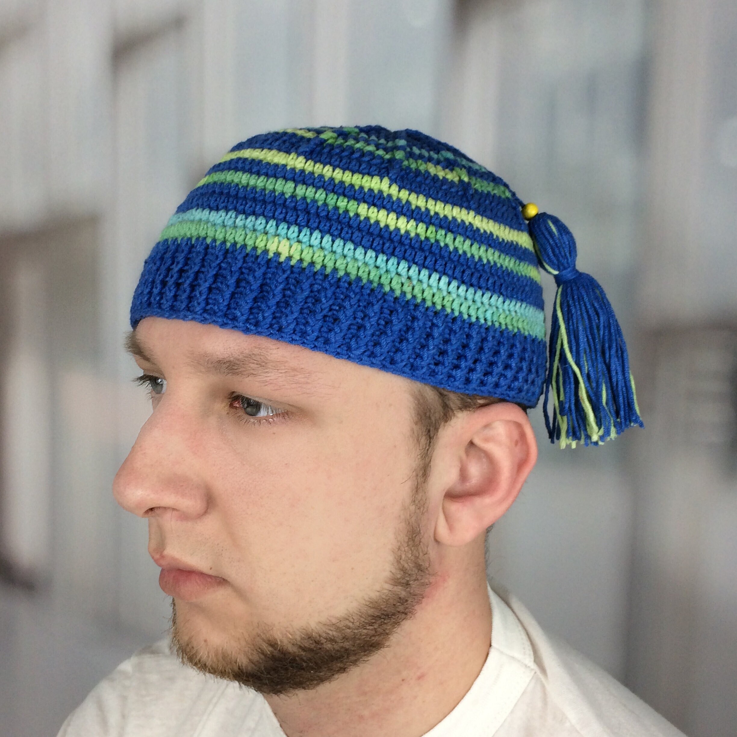 Crochet Beanie Men Tassel Kufi Baby 
