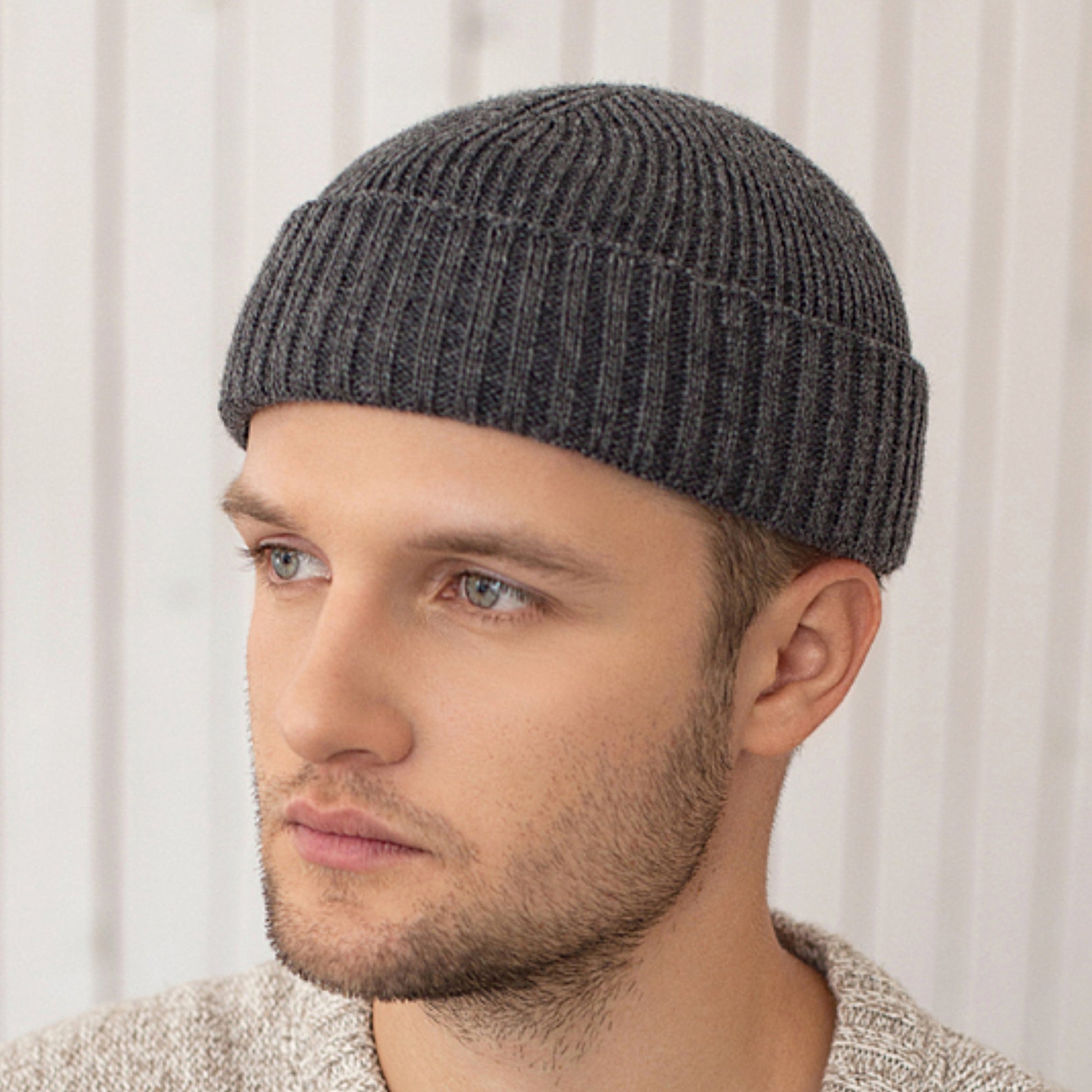 Fisherman beanie wool Beige short hat Docker beanie Watch Etsy Fisherman beanie wool Beige short hat Docker beanie Watch Etsy