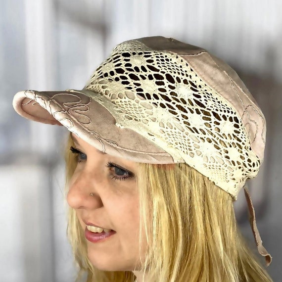 Lace Linen Sun Hat Women Summer Hat Cotton Sun Hat Cotton Baseball