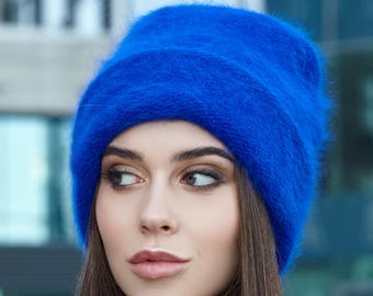 Angora Wool Slouchy Beanie: Extra Warm Winter Knit Hat