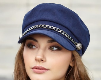 Organic Cotton Newsboy Cap: Vegan Breton Fiddler Hat