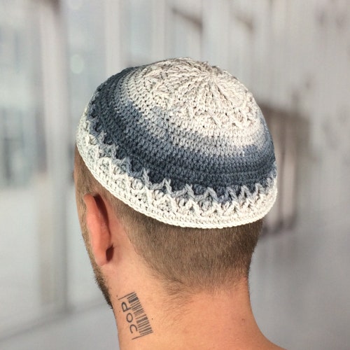 Frik Kippah Large Knit Kippah Custom Crochet Kippot Vs Etsy