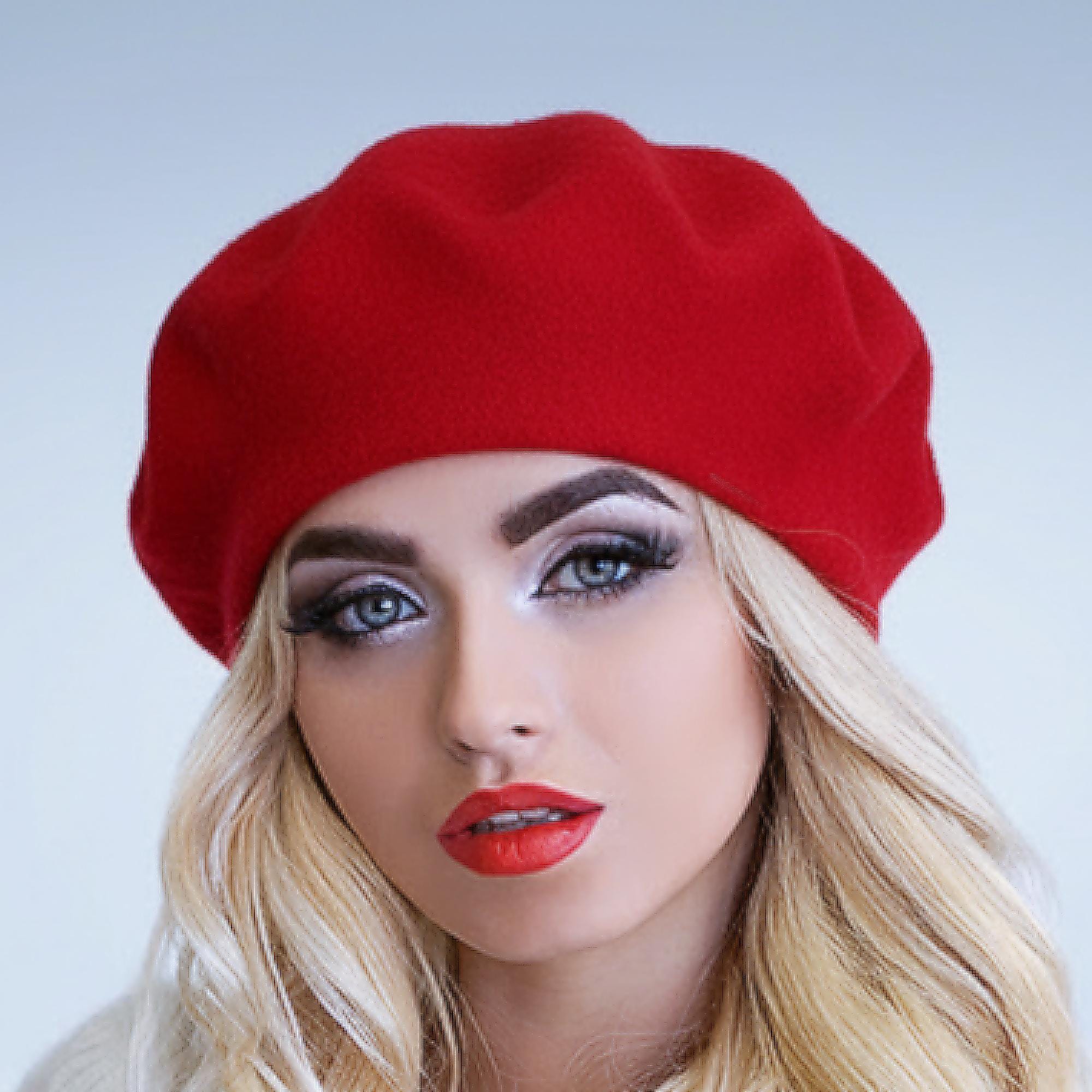 Silk Lined Angora Beret: Oversized French Style Satin Lined 