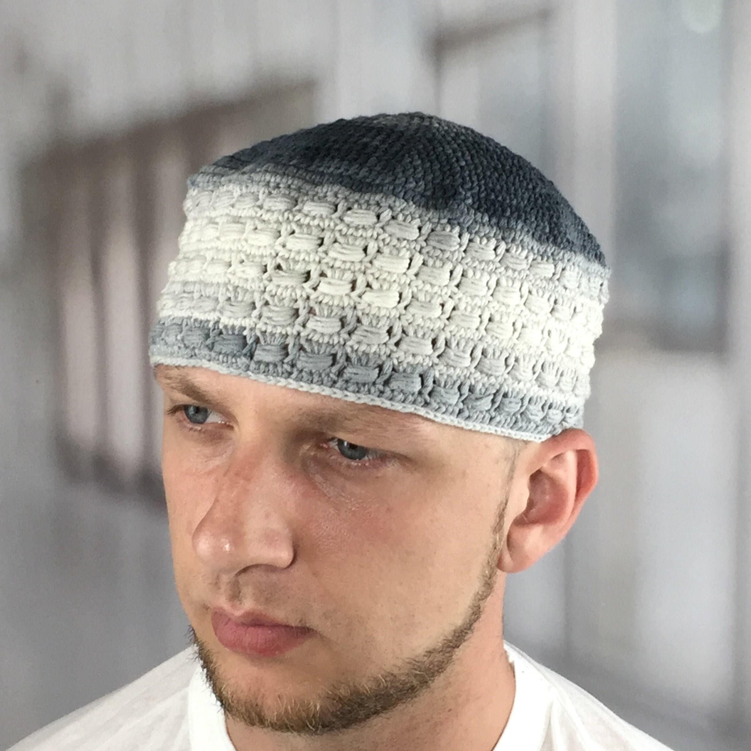 MM Kufi Hat Crochet Cap Beanie - 100% Cotton, One Size Fits All, Gray - View #10