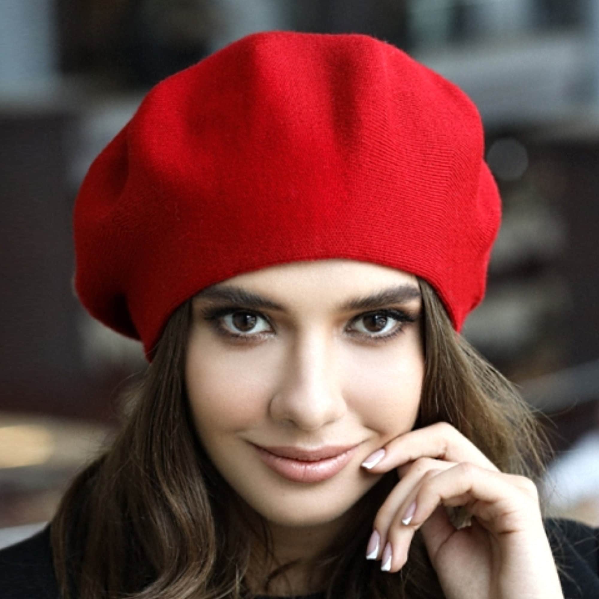 Red Knit Beret Baby Woolen Knitted Beret Hat – Little Good Humans main image 4