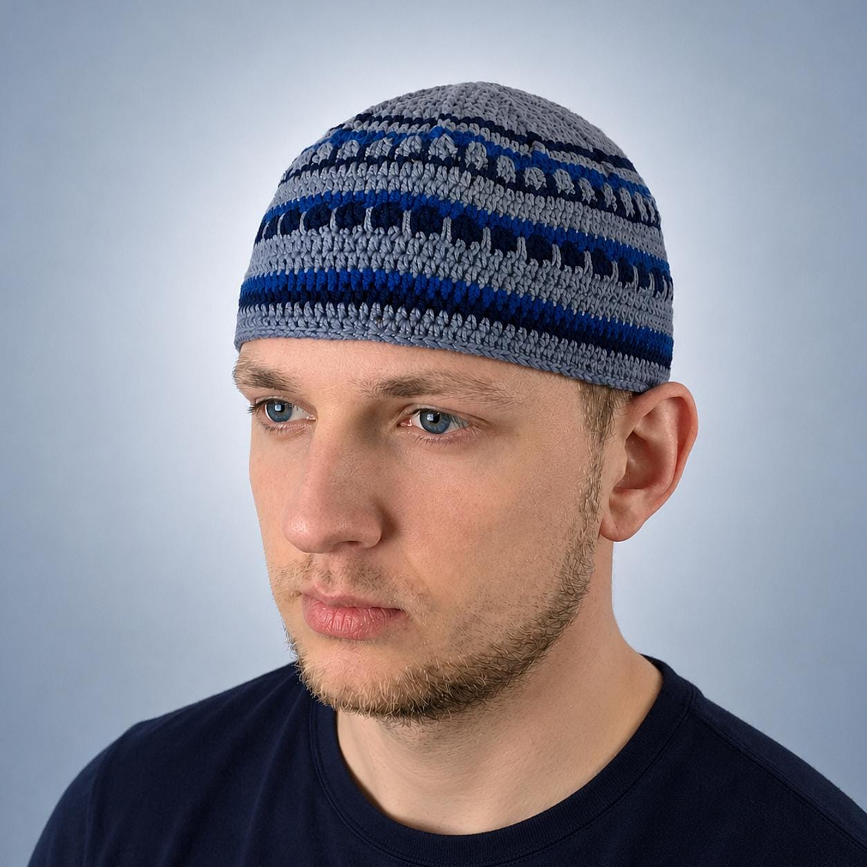 Fisherman Beanie for Men, Crochet Colorful Skullcap, Jazz Musician