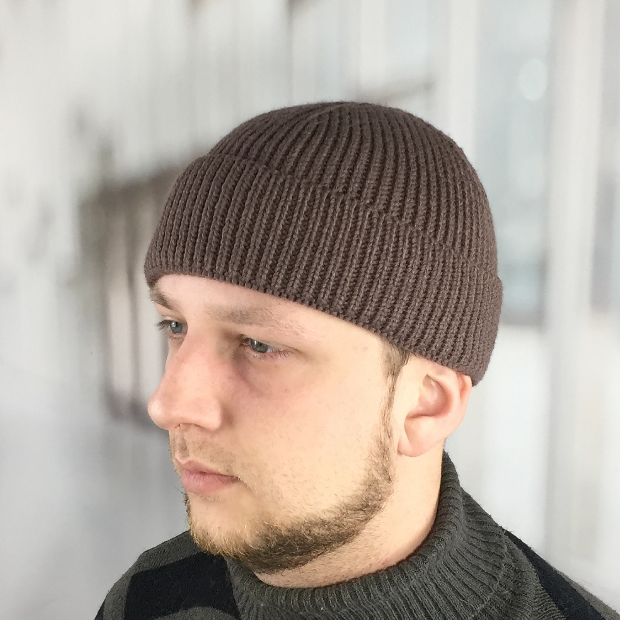 Red Fisherman Beanie Above Ear: Mens Crochet Dockers Hat - Etsy