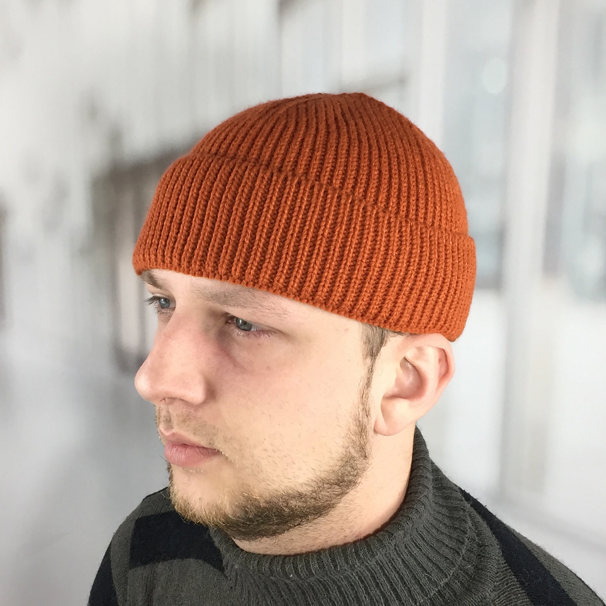 Mens Beanies Fisherman Beanie Hat Wool Short Beanie Spring Hats Mens Beanie Watch Trawler Beanie Birthday Gifts for Him for Her