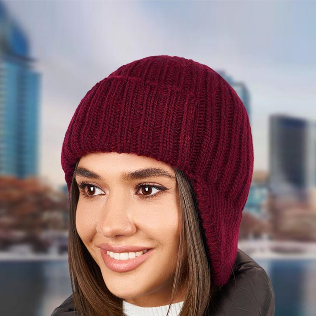Unisex Chunky Knit Vegan Hat Cute Ears Beanie Winter Knit Ear - Etsy