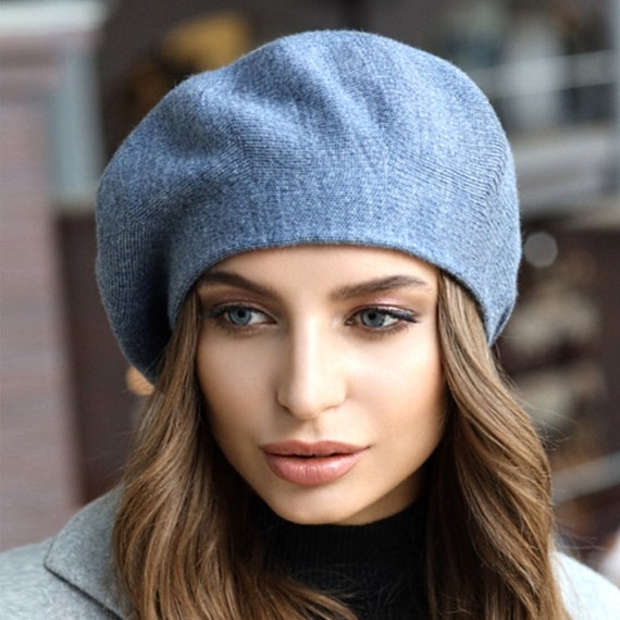 Vegan Knit Beret for Women Preppy 