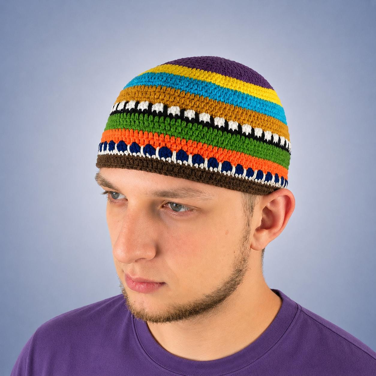 帽子 soloist foodie Kufi Retro Jazz Musician Hat Joe Zawinul Inspired Crochet Skullcap