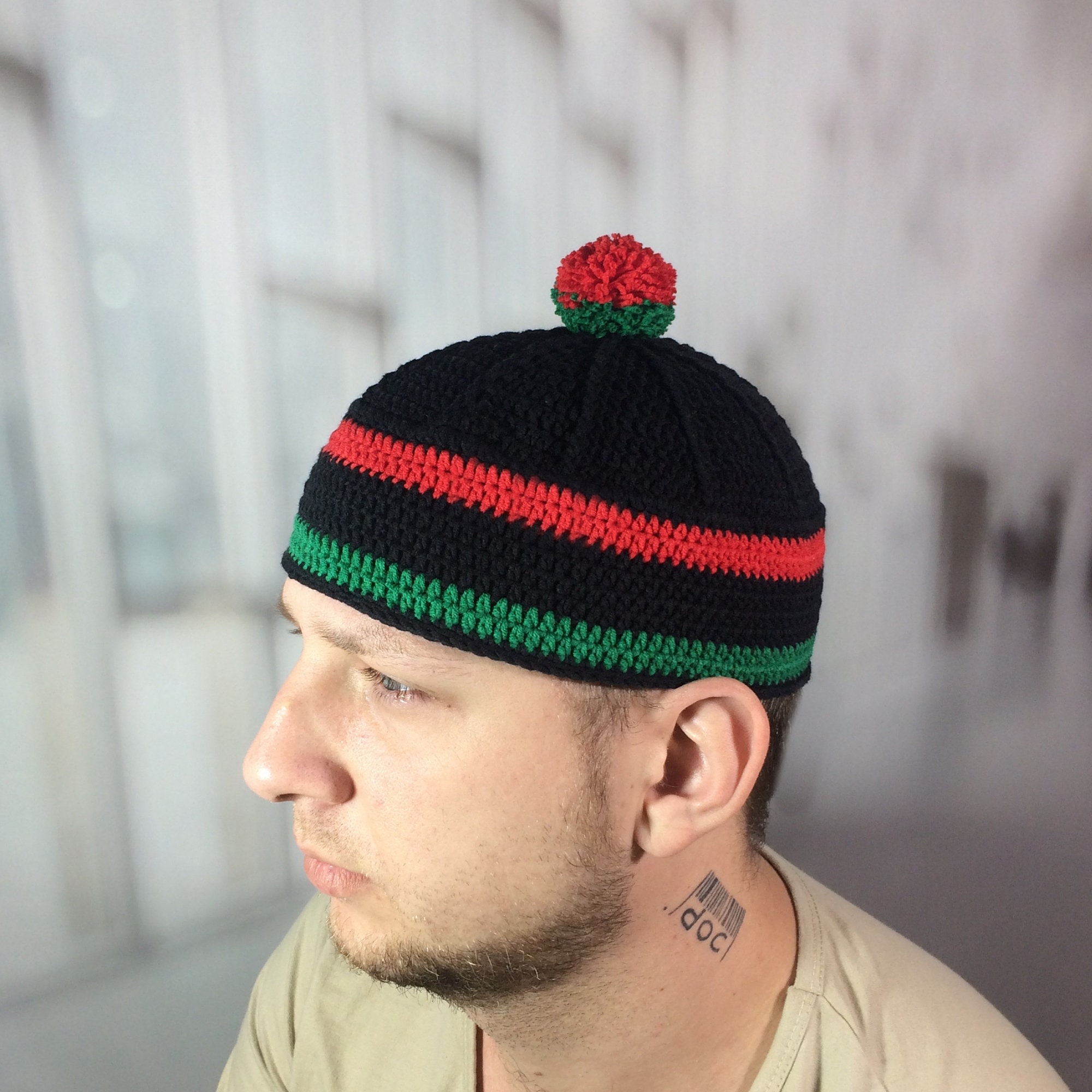 Zimbabwe Flag Kufi: Pan African Crochet Beanie - Etsy