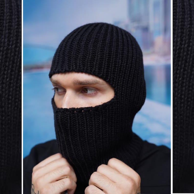 Knit Balaclava Hat Mens Balaclava Face Mack Knitted Balaclava Military ...