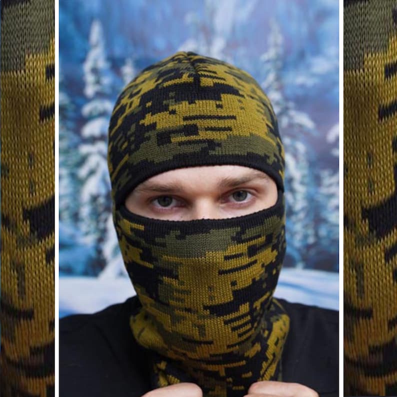 Knit Balaclava Hat Mens Balaclava Face Mack Knitted Balaclava Military ...