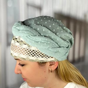 Lightweight beanie Eyelet hat Hair loss turban for women cancer patient Alopecia Chemo headband Chemo head wrap