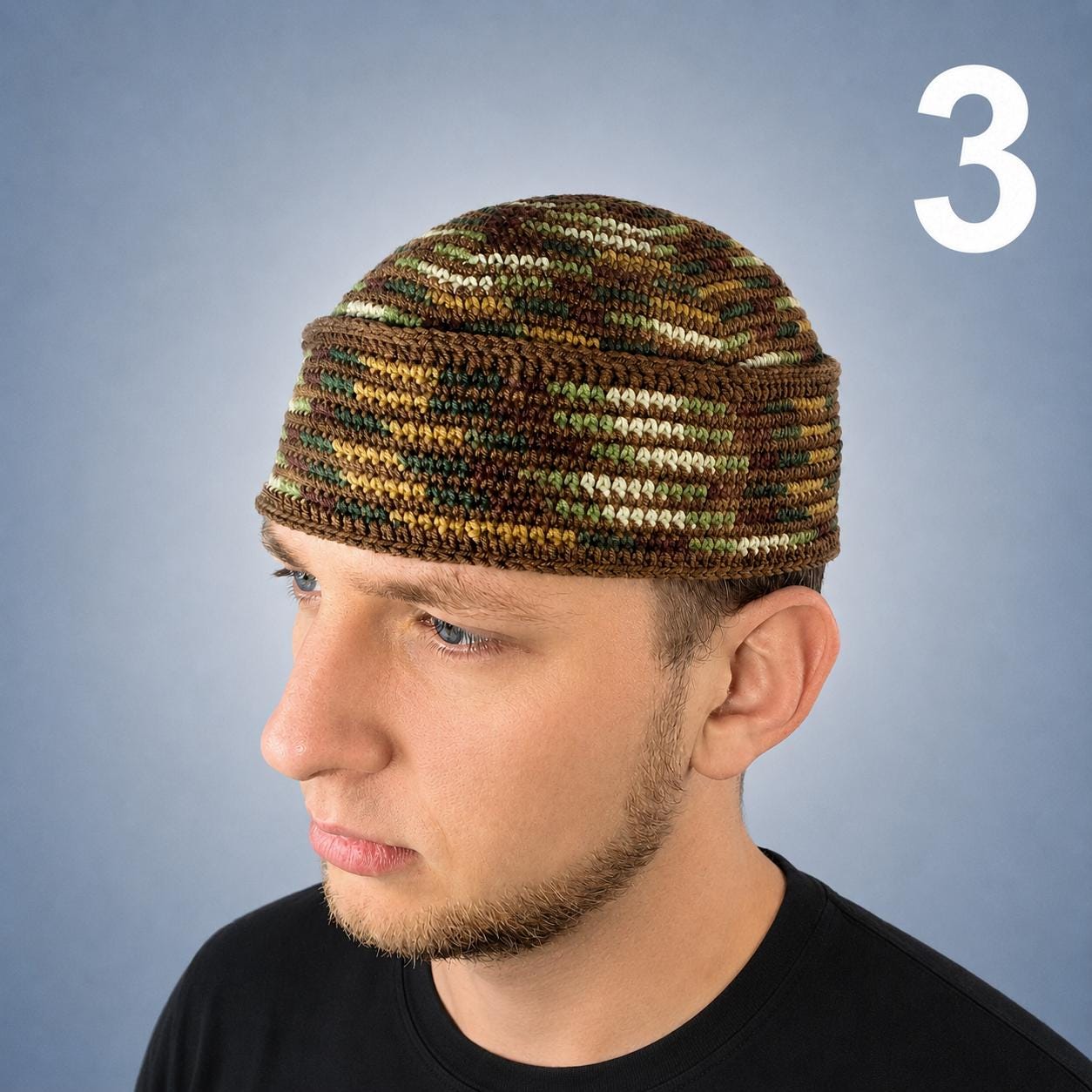 Jim Brown Green Kufi Hat: Crochet Pan African Heritage Inspired