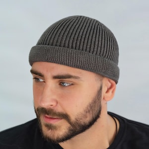 Crochet Fisherman Beanie: Wool Docker Hat, Winter Knit Cap