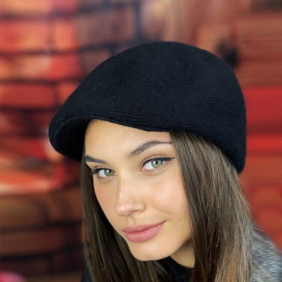 Warm Fleece-Lined Wool Angora Beret Hat One Size Fits Most Angela & William Women main image 3