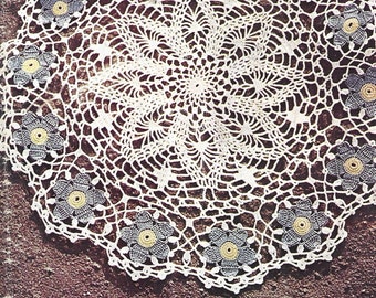 Center Piece Star Doily Crochet Instruction in diagram Printable PDF Vintage Crochet Pattern AF0003